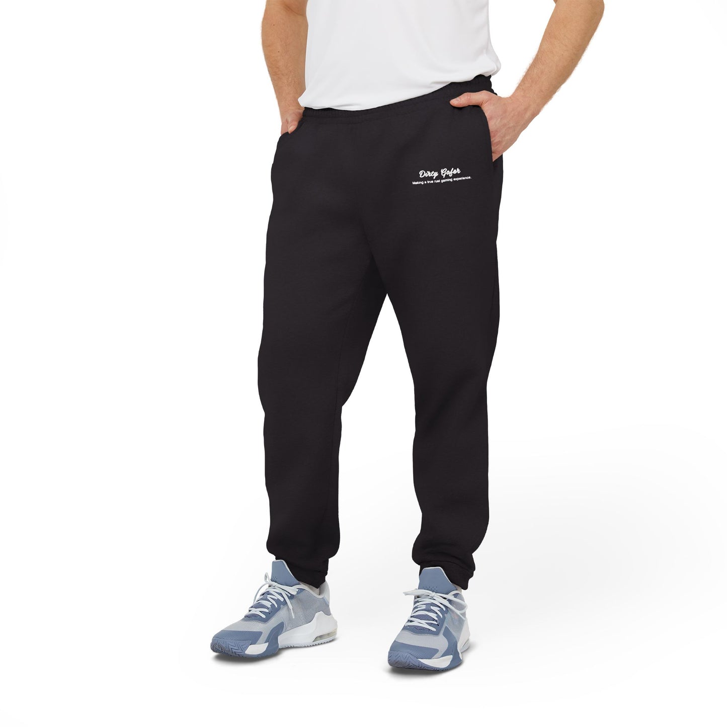 Adidas Fleece Joggers — Black Logo Casual Sweatpants