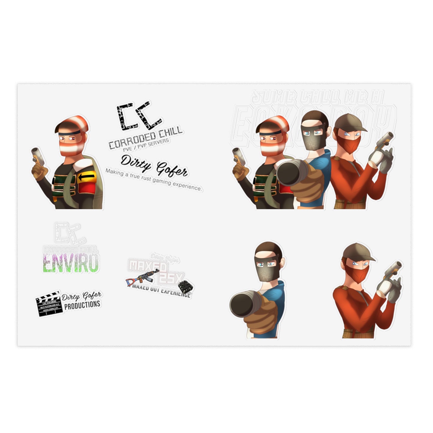 Dirty Gofer Network Stickers – Including Limited Edition Eoka Boyz Designs