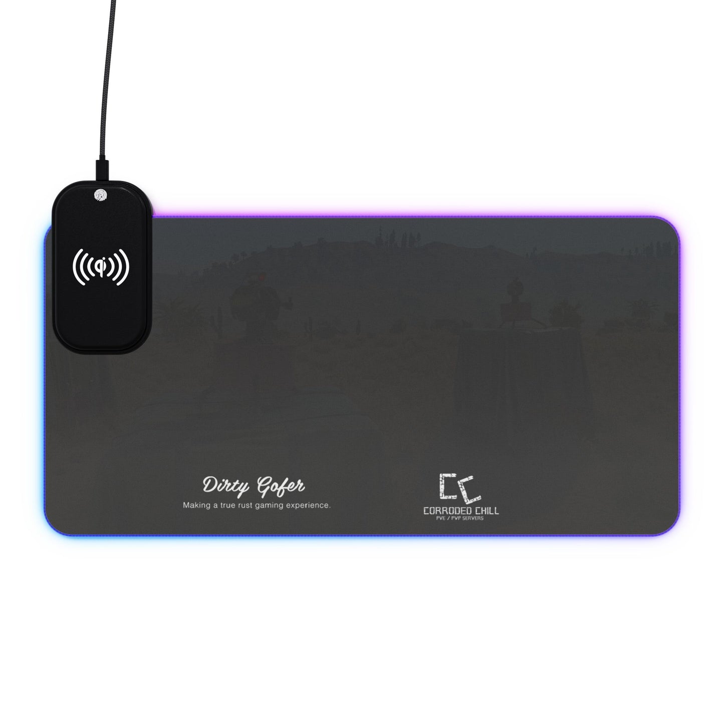 Dirty Gofer Network Wireless Charging LED Gaming Mouse Pad